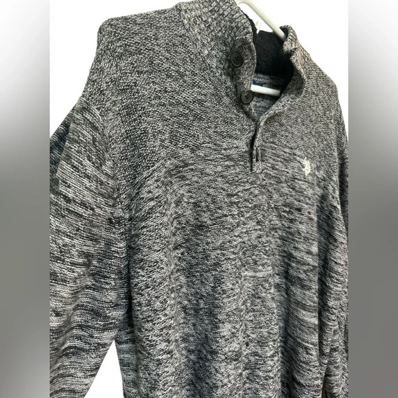 US Polo Assn Sweater Mens Long Sleeve 1/4 Button Pullover sweater - Picture 3 of 8